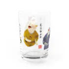 サヤマネコ suzuri店の猫の宴　笑っちゃってもうダメ☆ Water Glass :left