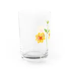 HosoMitsu-painterの黄色いダリア Water Glass :left
