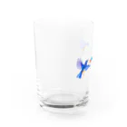 wakuwa_shopの【アクリル画Artist erika】幸せの青い鳥 Water Glass :left