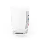 ねこの森でお散歩のリボンをつけたシャムミックス Water Glass :left