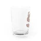 テンピヤのイニシャルS(スズメ/茶色） Water Glass :left