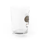 梅咲イラストワークの眠り猫の花紋（背景なし） Water Glass :left