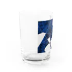 青のアートの青と白のアート Water Glass :left