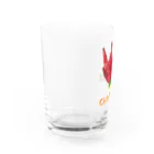 でおきしりぼ子の実験室のとうがらしー文字入り Water Glass :left