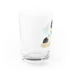イラスト MONYAAT のネギを値切っている鴨カモかもB L Water Glass :left