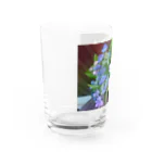 水彩屋の紫陽花（生花） グラス左面