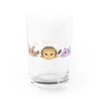 BeArtSuzumaruのぺたんこ猫科横並び Water Glass :left