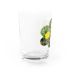 大安門堂の踏まれても咲く道端のたんぽぽ Water Glass :left