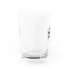 水色プリントのずんぐりむっくり親子パンダ Water Glass :left