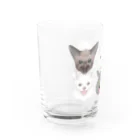 くろまっKのSUZURIショップの3わんにゃん Water Glass :left