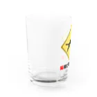 サワネチヒロのショップの猫飛び出し注意文字入り。 Water Glass :left