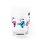 キッチュの横向きパンダ集合 Water Glass :left