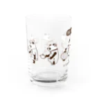 キッチュの横向きパンダ集合 Water Glass :left