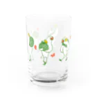 ふろしき文鳥のお店の花と蝶々とふろしき文鳥 Water Glass :left