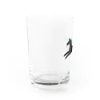 Rera(レラ)のミント×黒の馬 Water Glass :left