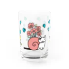 星月猫　徳島洋子の猫つむりににタキ 猫とカタツムリ グラス左面