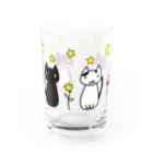星月猫　徳島洋子の星空猫４匹 三日月の夜 Water Glass :left
