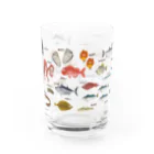 YoakeNecoのおさかな　集合ALL Water Glass :left