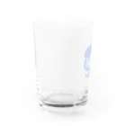 しのまる‎。の【しのまーと。】しのロゴ　クリアグラス青 Water Glass :left