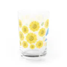 honamirukaのひまわり畑に住むくじら Water Glass :left