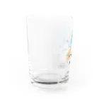 ハレ / 傘と小鳥　[小動物グッズのお店]のモルモットと傘（白） Water Glass :left