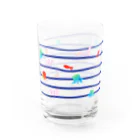 いろんな描いた絵のやつのボーダーチャプチャプ Water Glass :left