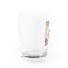 白い妖精のうちの子マルチーズコラージュ Water Glass :left