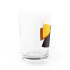 NanaN-CreeR de-RCの和　モダン柄　大きめリボン　釘抜繋ぎ風　ひまわりイエロー編 Water Glass :left