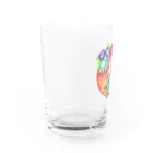 星架月の「窓際の夏」夕焼け・朝顔朝顔縁・浴衣の女の子 Water Glass :left