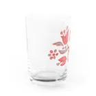 VIETSTAR★１０８のレトログラス　ピンクの花 Water Glass :left