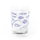 Umikko8823のお魚　青LINE Water Glass :left