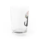 柚子の桜と黒猫 グラス左面