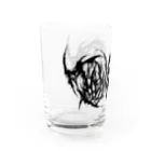 Toshihiro Egawa ArtのDEATH TOKUSHIMA / 徳島(黒ロゴ) Water Glass :left