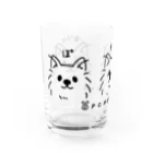 イラスト MONYAAT のポメラニアンの ぽ わん キリッ 黒L  Water Glass :left