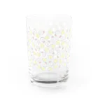 pino子 shopの手描きしんぷるひよことにわとり(総柄) Water Glass :left