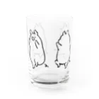 前髪ぱっつん◆SUZURI店の踊る豚 Water Glass :left