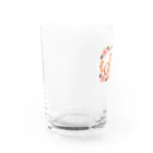 ロゴTシャツのひよこ堂のフラワー イニシャル H  は行 名前 Water Glass :left