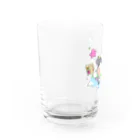 tekikakuのほんわか可愛い牛さん達のお絵描き Water Glass :left