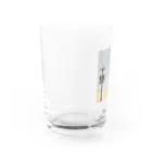 しろのいろいろしょっぷの電柱と月 Water Glass :left