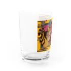 ねこのLAPHCONESSの阿吽の狛猫ラフ子とヴーリン Water Glass :left