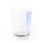 144ショップSUZURI支店のおかおたち(青) Water Glass :left