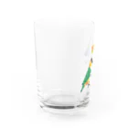 piyopiyobrandのシロハラインコたち Water Glass :left