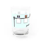 猫部のねこ　pokenyan5　黒猫　ロシアンブルー　ハチワレ　サバトラ　三毛猫 Water Glass :left