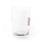 キャラメル色のメルちゃんのお昼寝ネコチャン_顔だけ_完全寝てるバージョン Water Glass :left