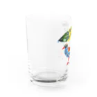 紅型キジムナー工房・コトリンチュの紅型柄ヤンバルクイナ Water Glass :left