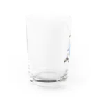 デザイン堂しまえながの恋するシマエナガ(ブルー) Water Glass :left