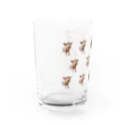 ばろめっつ　びれっじのミニブタのピィチェル大きめドット柄デザイン Water Glass :left