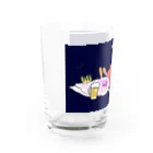 あみすけ本舗＠深海生物推し の深海呑み（ウミウシ＆メンダコ）ブルー Water Glass :left