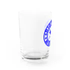 くーちゃんのビオトープ孟子（ロゴ）青 Water Glass :left