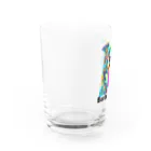 ユニークなワンちゃんデザインのお店のボーダーコリー　ネオンカラー Water Glass :left